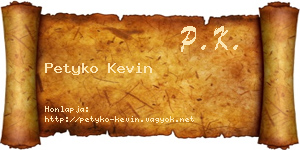 Petyko Kevin névjegykártya